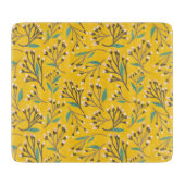 Floral Pattern in  delicate branches and buds Schneidebrett (Vorderseite)