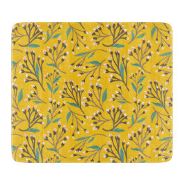 Floral Pattern in  delicate branches and buds Schneidebrett