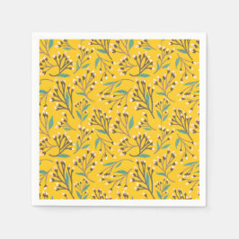 Floral Pattern in  delicate branches and buds Serviette