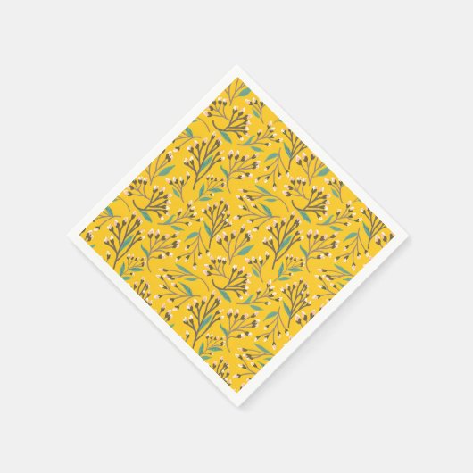 Floral Pattern in  delicate branches and buds Serviette (Ecke)