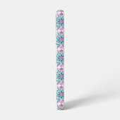 Floral Pattern in Hibiscus and Turquoise Samsung Galaxy Hülle (Linke Seite)