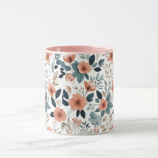  Floral Pattern in Pastel Tones Tasse (Zentrum)