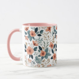 Floral Pattern in Pastel Tones Tasse