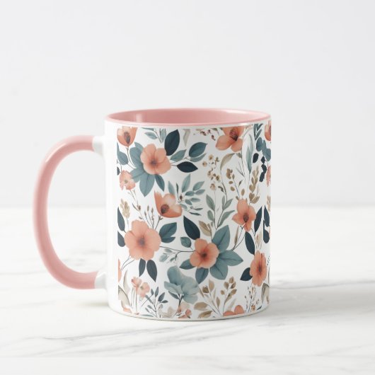  Floral Pattern in Pastel Tones Tasse (Links)