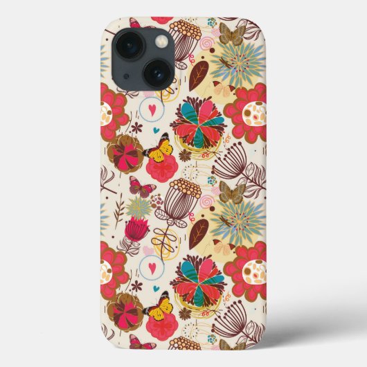 Floral Pattern in Retro 4 Case-Mate iPhone Hülle (Rückseite)