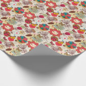 Floral Pattern in Retro 4 Geschenkpapier (Ecke)