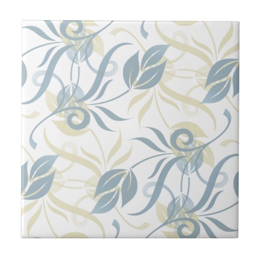 Floral Pattern in Slate Blue Fliese (Vorderseite)