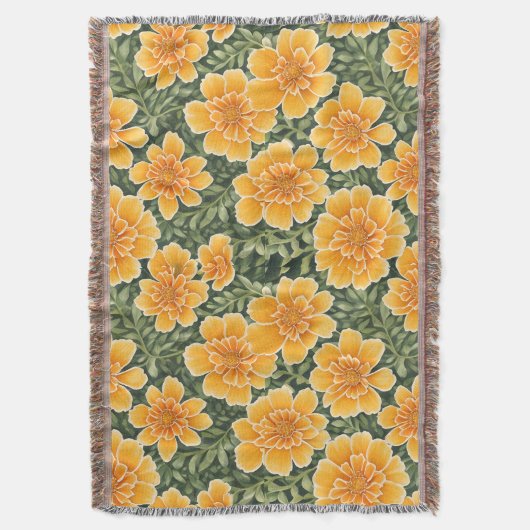 Floral Pattern Marigold-Blume Decke (Vorderseite Vertikal)