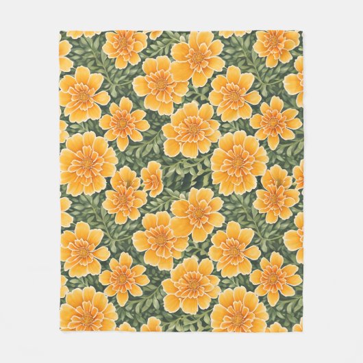 Floral Pattern Marigold-Blume Fleecedecke (Vorderseite)