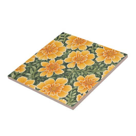 Floral Pattern Marigold-Blume Fliese (Seite)