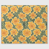 Floral Pattern Marigold-Blume Geschenkpapier (Flach)