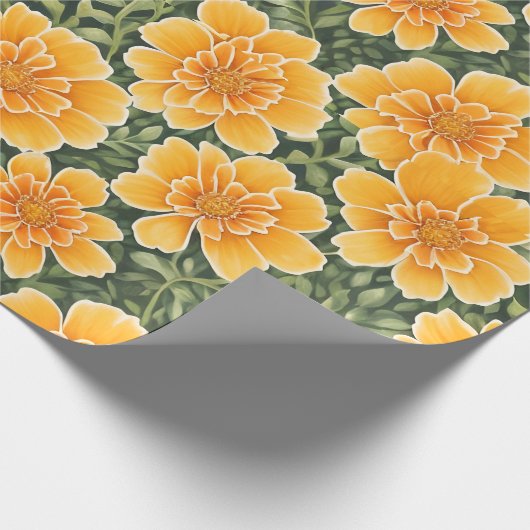 Floral Pattern Marigold-Blume Geschenkpapier (Ecke)