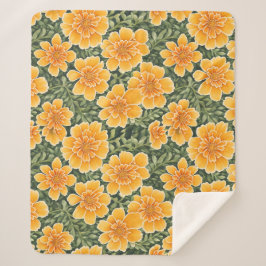 Floral Pattern Marigold-Blume Sherpadecke