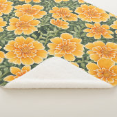 Floral Pattern Marigold-Blume Sherpadecke (3/4)