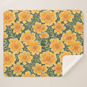 Floral Pattern Marigold-Blume Sherpadecke (Vorderseite (Horizontal))