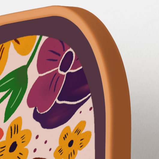 Floral Pattern Monogram Pickleball Paddle (Linke Seite)