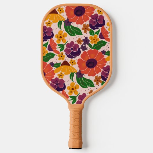 Floral Pattern Monogram Pickleball Paddle (Rückseite)