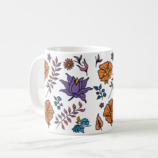 Floral Pattern Mug Kaffeetasse (Vorderseite Links)