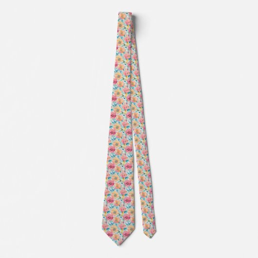 Floral Pattern Neck Tie Krawatte (Vorderseite)