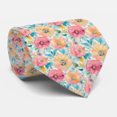 Floral Pattern Neck Tie Krawatte (Gerollt)