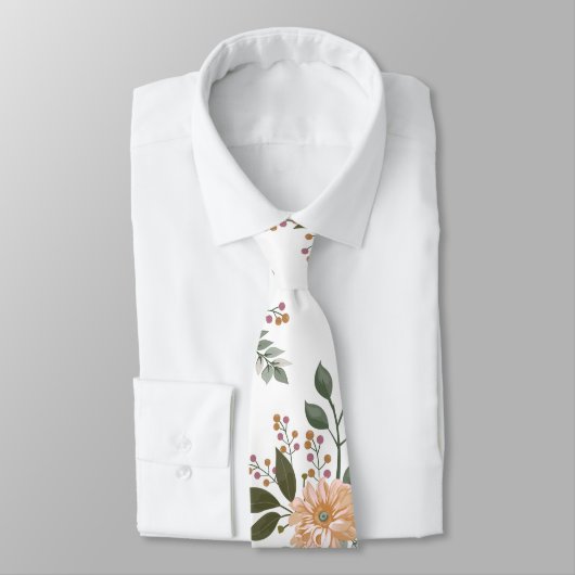 Floral Pattern Neck Tie Krawatte (Gebunden)
