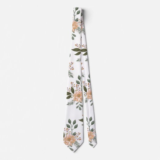 Floral Pattern Neck Tie Krawatte (Vorderseite)