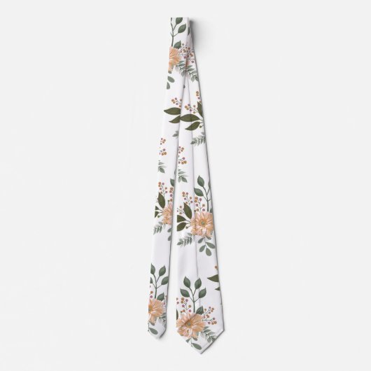 Floral Pattern Neck Tie Krawatte (Rückseite)