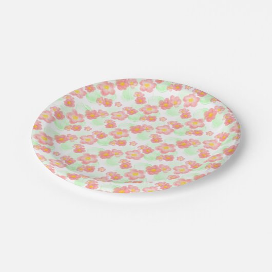 Floral pattern no1 pappteller (Schrägansicht)