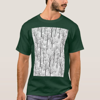 Floral pattern of leafless trees in winter forest T-Shirt
