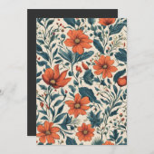 Floral Pattern of Vibrant Orange Flowers Einladung (Vorne/Hinten)