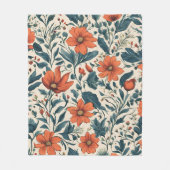 Floral Pattern of Vibrant Orange Flowers Fleecedecke (Vorderseite)