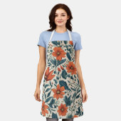 Floral Pattern of Vibrant Orange Flowers Schürze (Getragen)