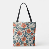 Floral Pattern of Vibrant Orange Flowers Tasche (Rückseite)