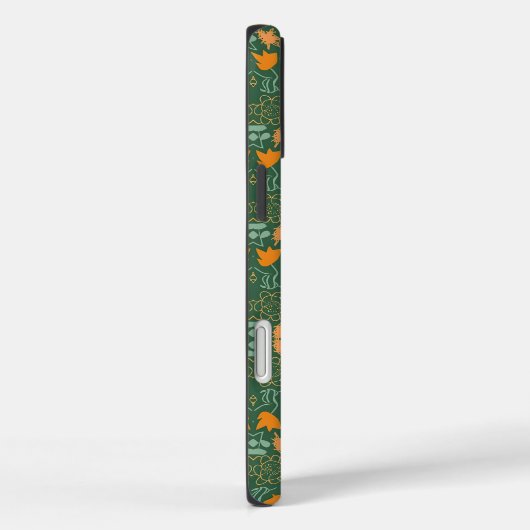 Floral pattern on a dark green background  Case-Mate iPhone hülle (Rückseite / Rechts)