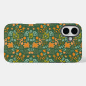Floral pattern on a dark green background  Case-Mate iPhone hülle (Rückseite (Horizontal))