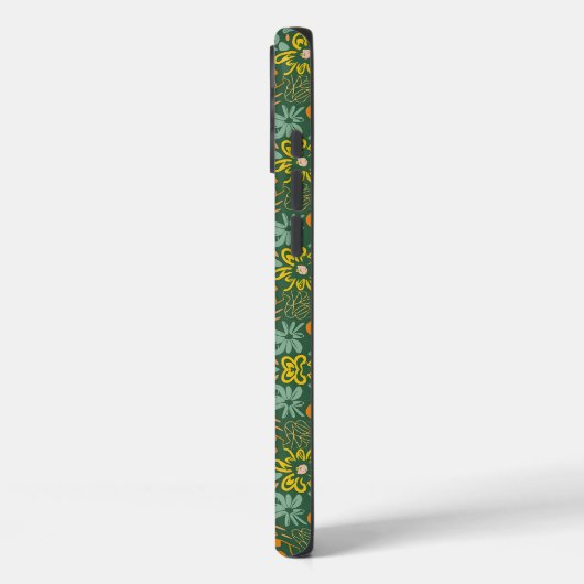Floral pattern on a dark green background Case-Mate iPhone hülle (Rückseite / Links)