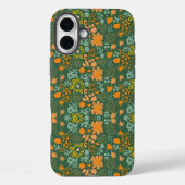 Floral pattern on a dark green background  Case-Mate iPhone hülle (Rückseite)