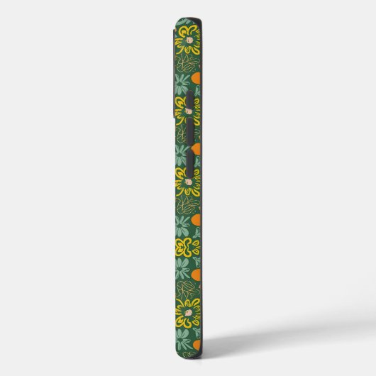 Floral pattern on a dark green background  Case-Mate iPhone hülle (Rückseite / Links)