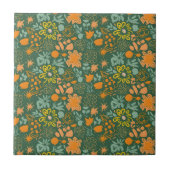 Floral pattern on a dark green background  fliese (Vorderseite)