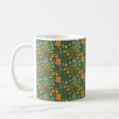 Floral pattern on a dark green background  kaffeetasse (Links)