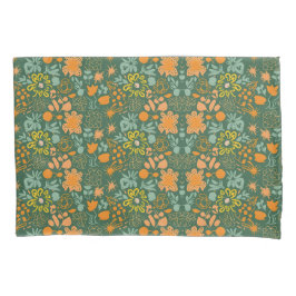 Floral pattern on a dark green background  kissenbezug