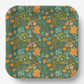 Floral pattern on a dark green background  pappteller (Vorderseite)