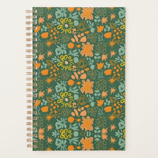 Floral pattern on a dark green background  planer (Vorderseite)