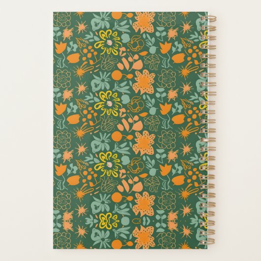 Floral pattern on a dark green background  planer (Rückseite)