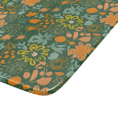 Floral pattern on a dark green background  schneidebrett (Ecke)