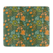 Floral pattern on a dark green background  schneidebrett (Vorderseite)