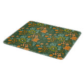 Floral pattern on a dark green background  schneidebrett (Ecke)