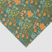 Floral pattern on a dark green background  seidenpapier (Ausschnitt)