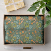 Floral pattern on a dark green background  seidenpapier (Geschenk)