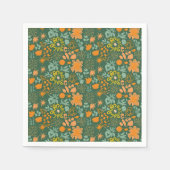 Floral pattern on a dark green background  serviette (Vorderseite)